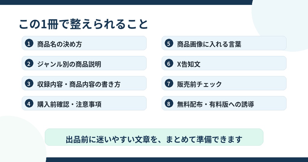 BOOTH初心者向け販売準備テンプレート集|ジャンル別商品説明・告知文・注意事項・チェックリスト付き