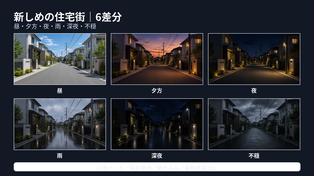 現代日本の住宅街背景素材ミニセット|TRPG・CoC・マダミス・ココフォリア向け