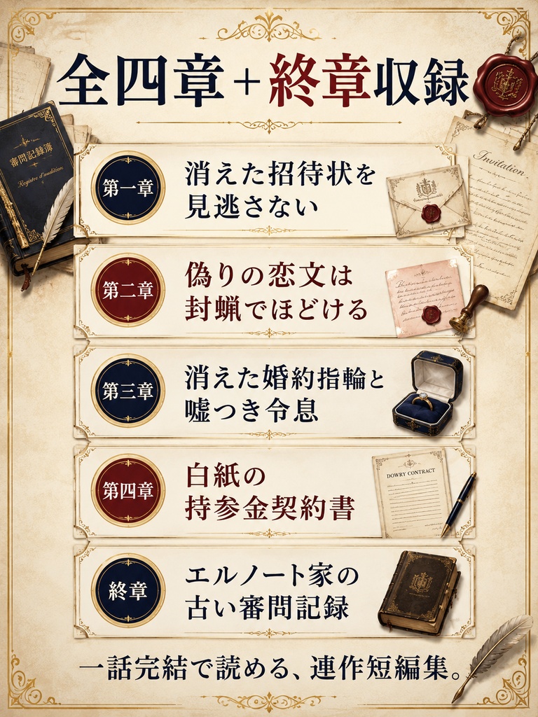 【一冊版】王都婚約審問所の記録係令嬢は、今日も証拠だけを並べます