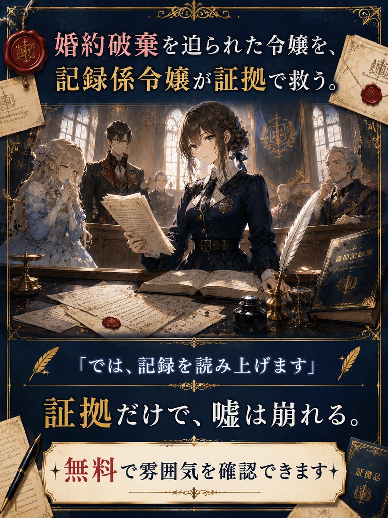 【無料サンプル版】王都婚約審問所の記録係令嬢は、今日も証拠だけを並べます