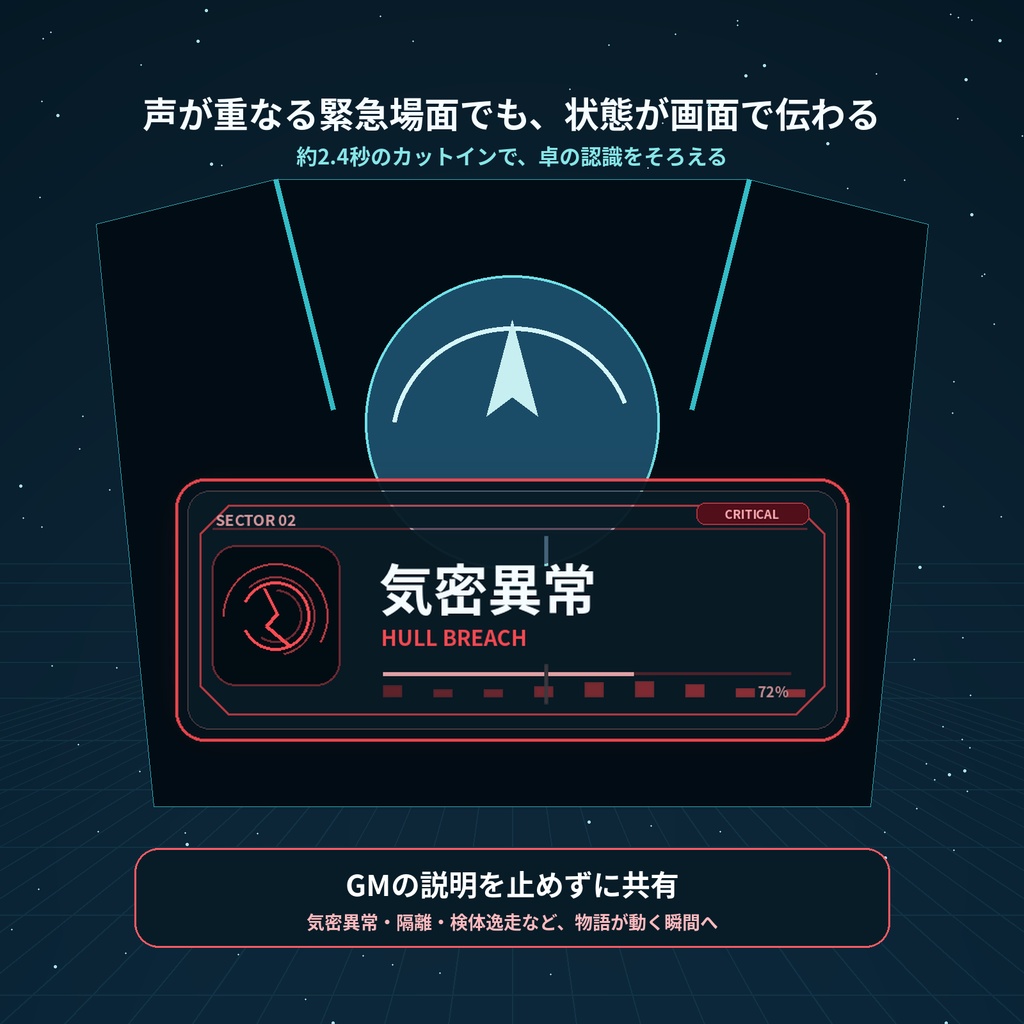 宇宙船の異常を即座に伝える|警報・隔離・気密12演出|ココフォリアAPNG