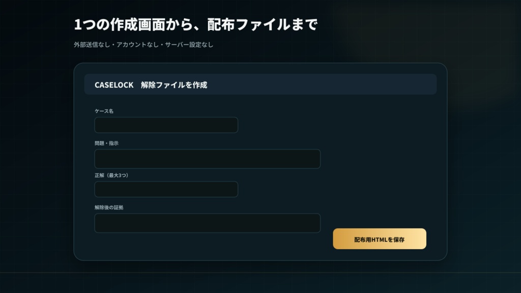 PLが自分で証拠を開ける|パスコード解除HTML作成ツール|TRPG・Android対応