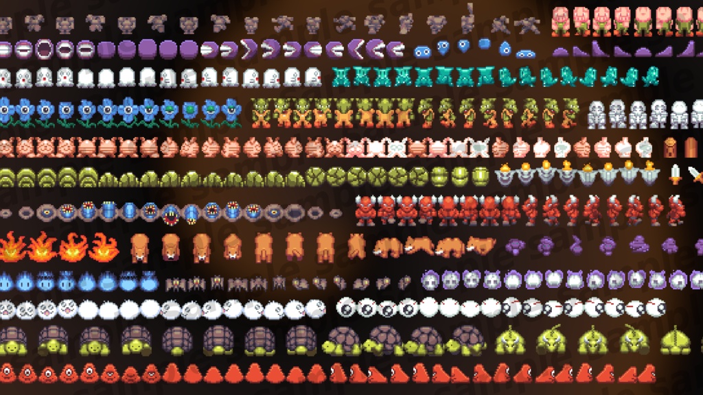 レトロゲーム風モンスター素材集