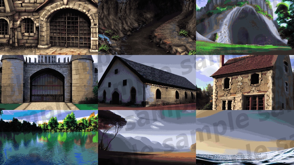 ドットイラスト素材集「ファンタジー背景300 part1」