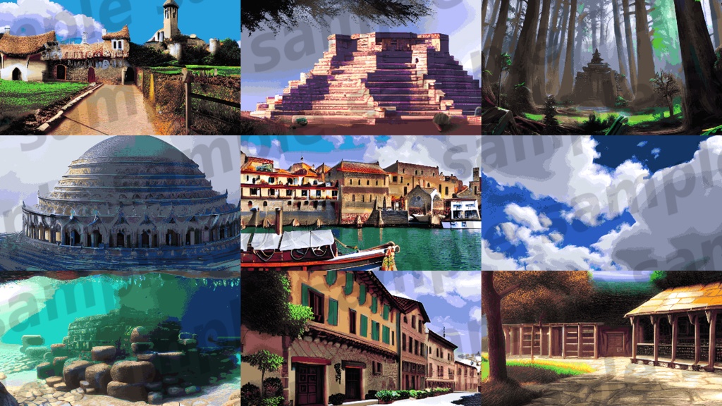 ドットイラスト素材集「ファンタジー背景300 part2」