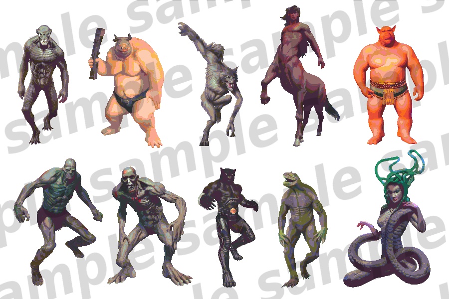 モンスターイラスト素材集「亜人敵キャラクター part1」