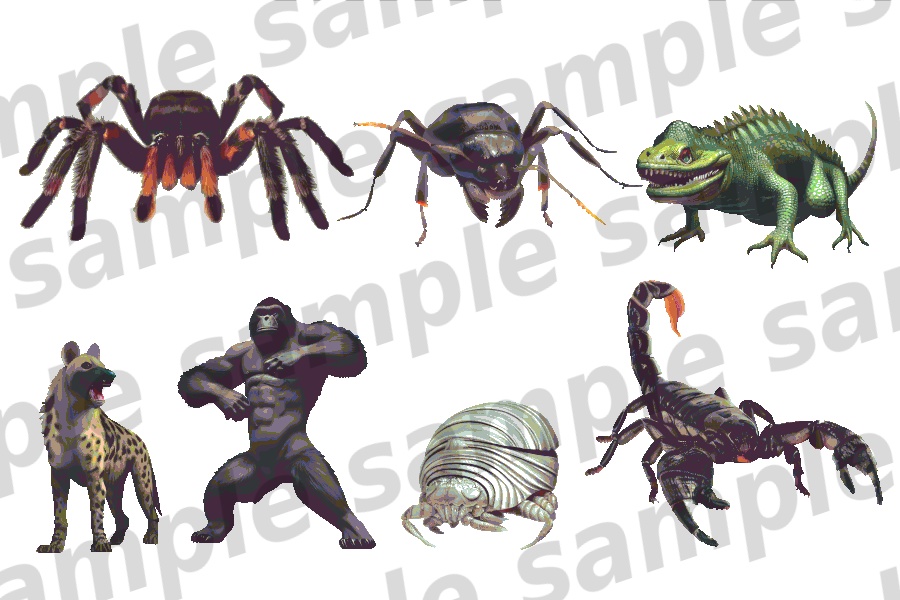 モンスターイラスト素材集「獣・虫・水生 part1」