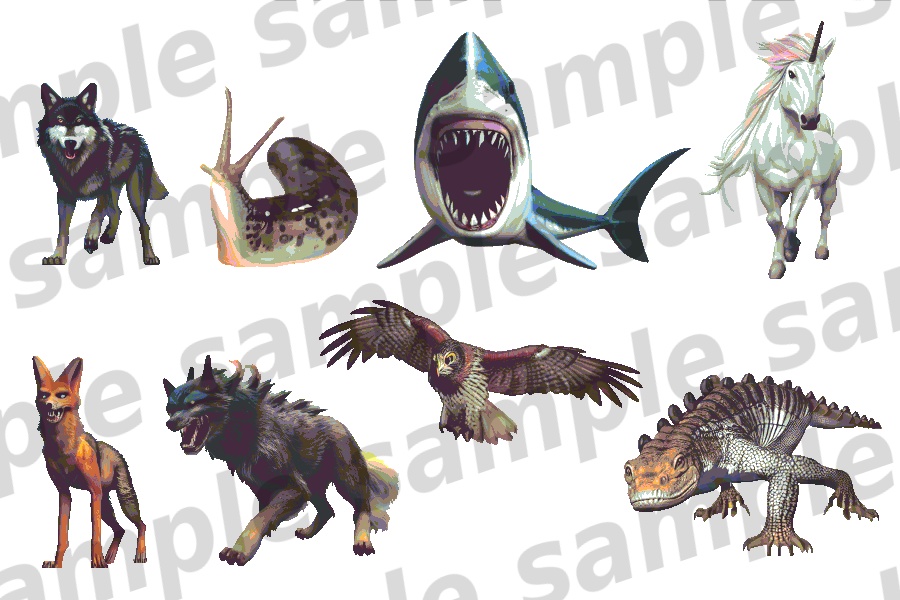 モンスターイラスト素材集「獣・虫・水生 part1」