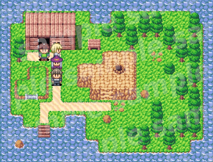 RPGグラフィックチップ素材集(マップチップ/歩行キャラクター/アイコン/UI) part.1