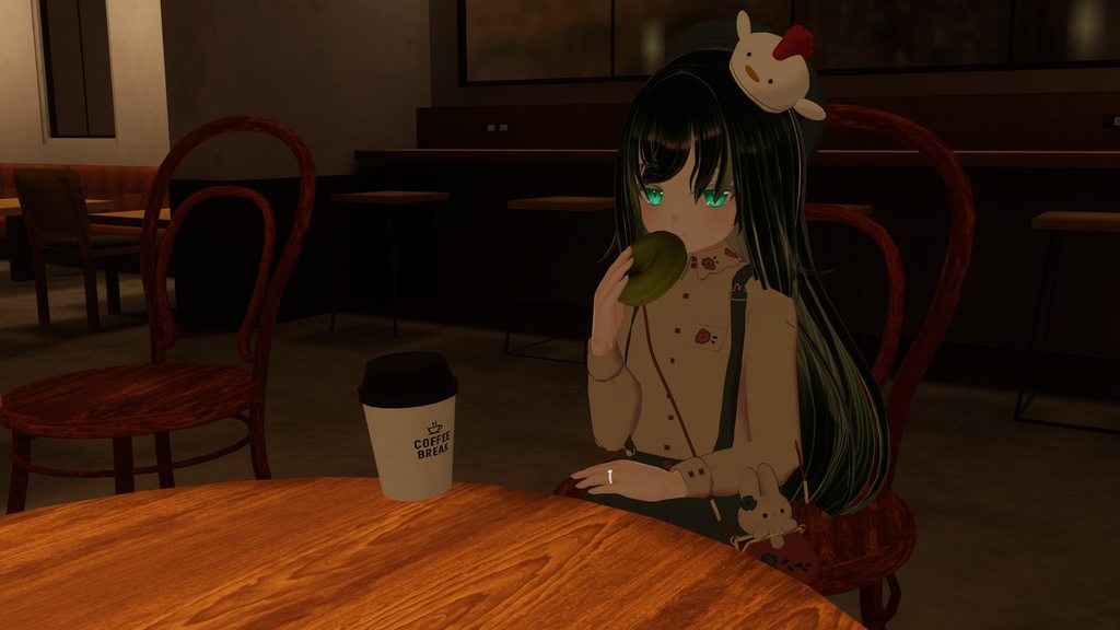 〖VRChat衣装〗うさレトロップ|レトロサロペット+うさぎポーチ〖7アバター対応〗