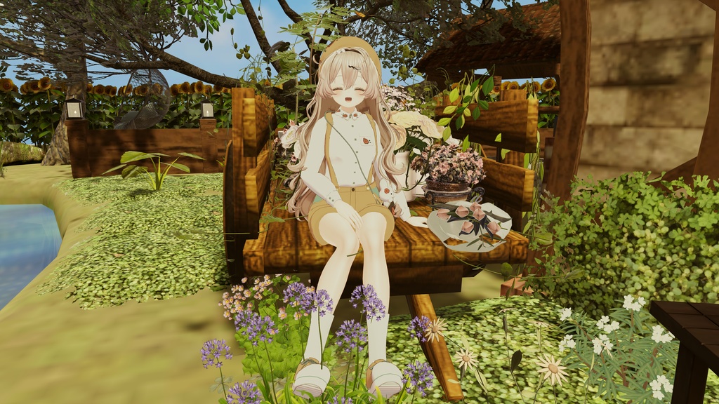 〖VRChat衣装〗うさレトロップ|レトロサロペット+うさぎポーチ〖7アバター対応〗
