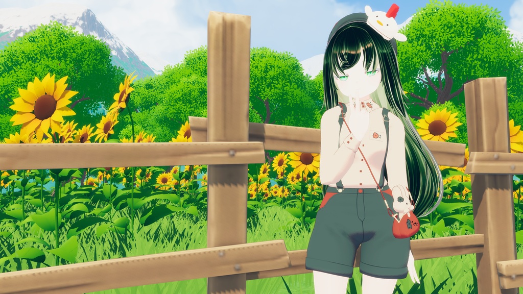 〖VRChat衣装〗うさレトロップ|レトロサロペット+うさぎポーチ〖7アバター対応〗