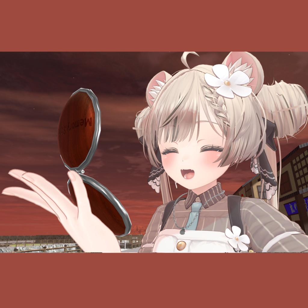 オシャレ特殊ミラーギミック!首飾り式コンパクトミラー(モジュラーアバター対応)説明書は別ダウンロード