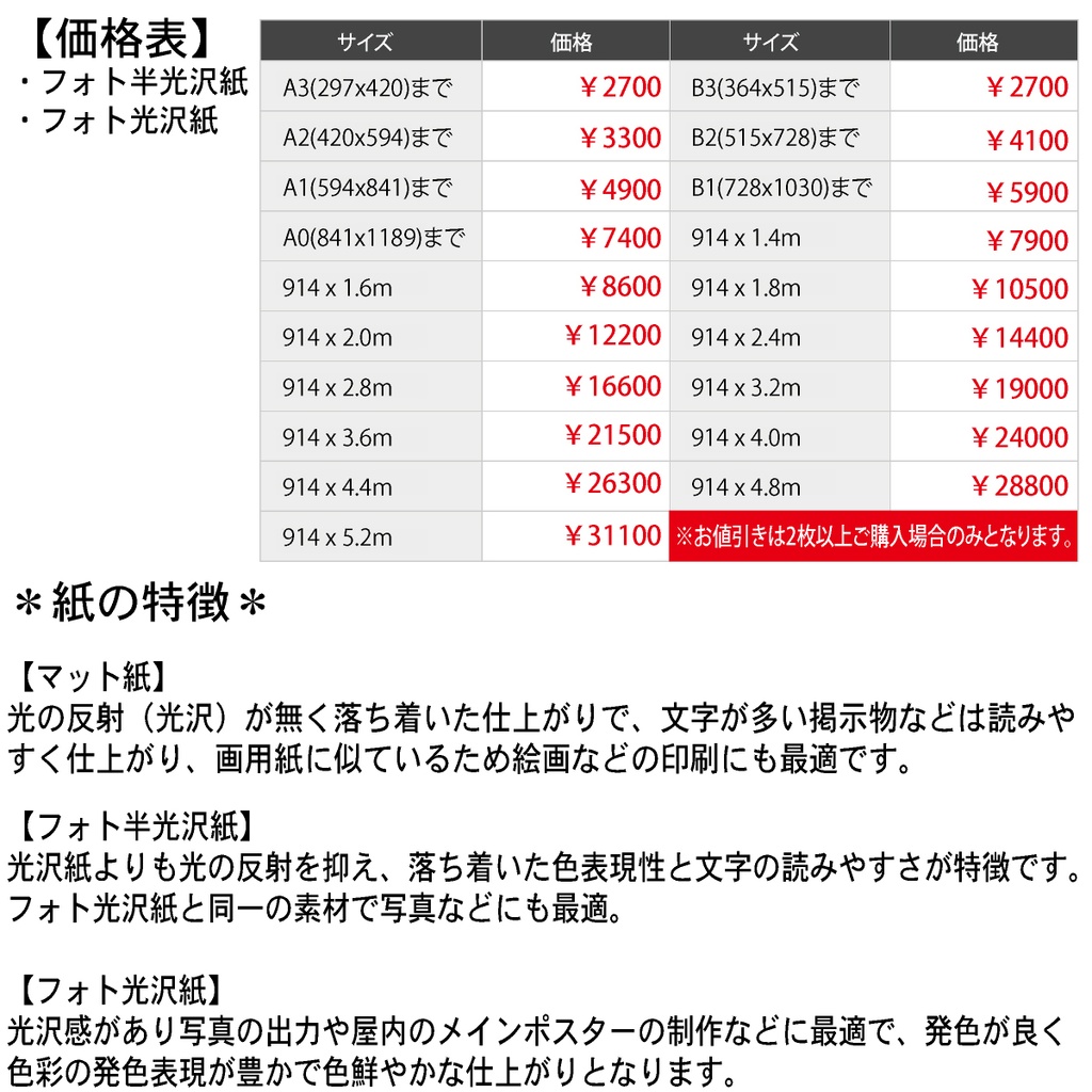 【半光沢・光沢紙専用】ポスター オーダーメイド オーダー オリジナル 壁掛け