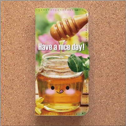 iPhone Android スマホケース 手帳型 ケース 可愛い かわいい メープル 蜜 甘 英文 オシャレ フラワー