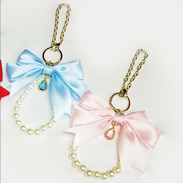 リボンバッグチャーム リボン バッグチャーム チャーム 推し活 推し カラー オシャレ かわいい 推し パール