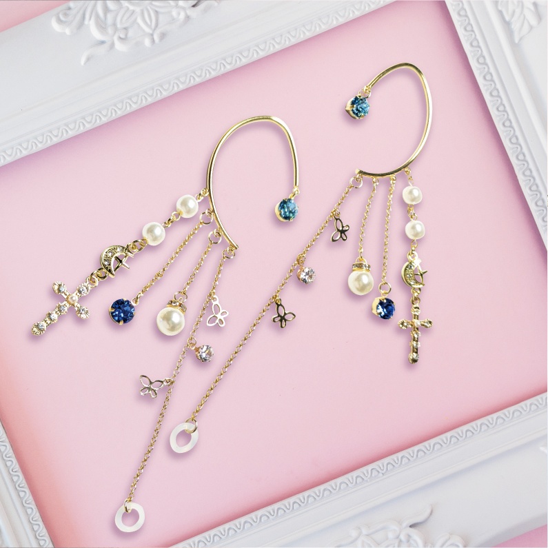 イヤーフック イヤホン 落下防止 両耳 ワイヤレス AirPods エアーポッズ アクセサリー パール スワロフスキー スワロ クロス 十字架 バタフライ 蝶 フック おしゃれ かわいい プレゼント ギフト