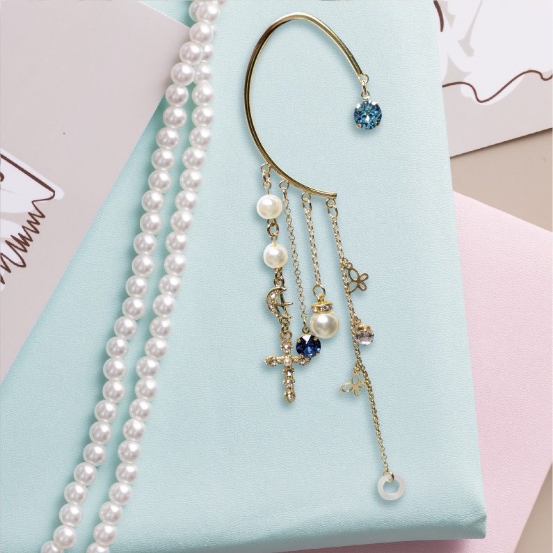 イヤーフック イヤホン 落下防止 両耳 ワイヤレス AirPods エアーポッズ アクセサリー パール スワロフスキー スワロ クロス 十字架 バタフライ 蝶 フック おしゃれ かわいい プレゼント ギフト