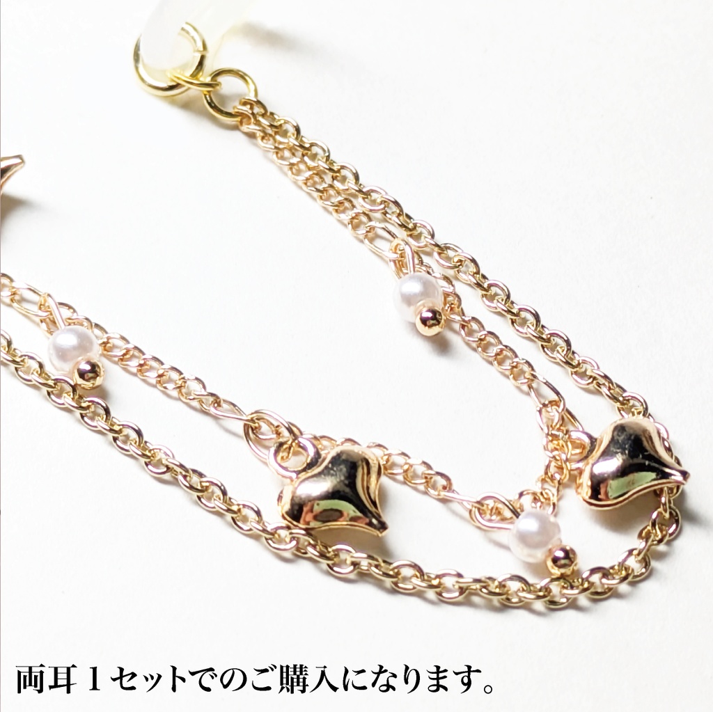 イヤーカフ カフス イヤホン 落下防止 両耳 ワイヤレス AirPods エアーポッズ アクセサリー パール 花 フラワー ハート おしゃれ かわいい プレゼント ギフト