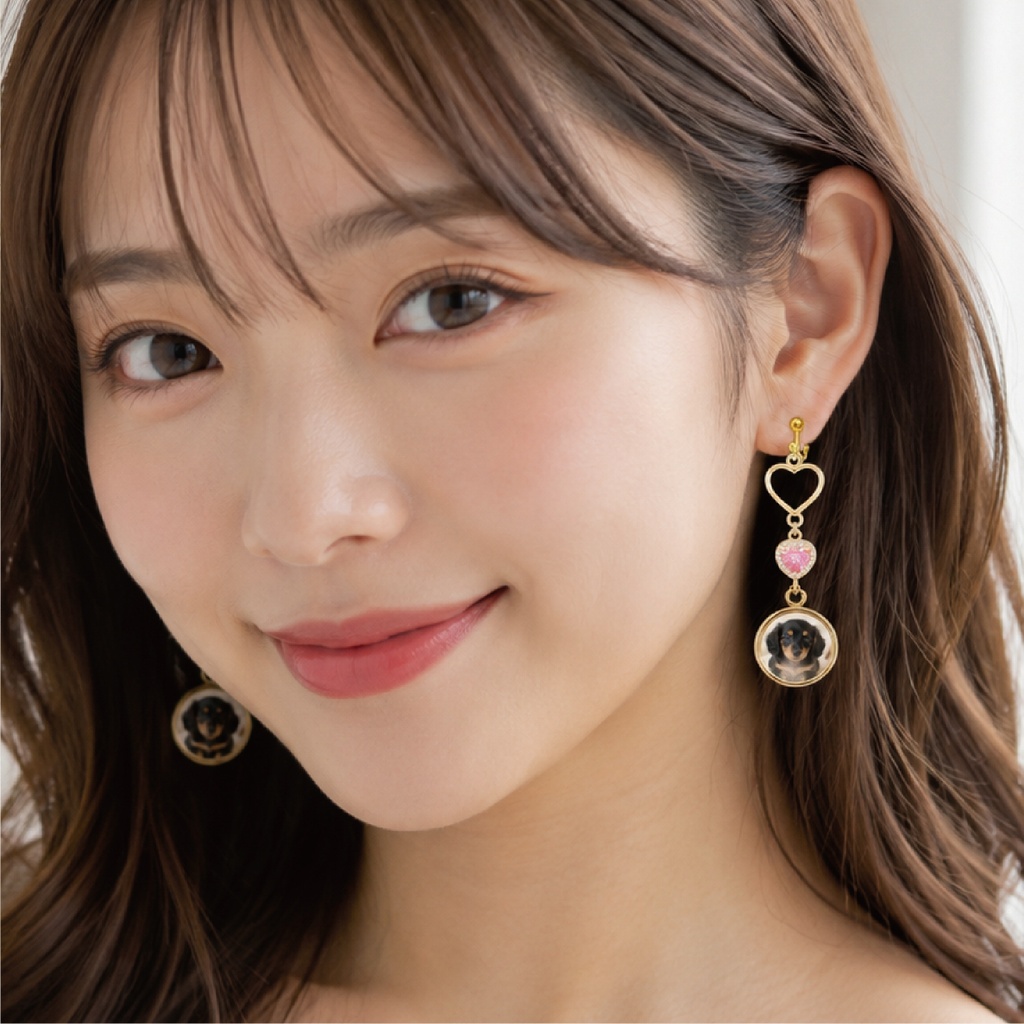 イヤリング ピアス オーダーメイド オーダー オリジナル アクセサリー 推し グッズ ペット 誕生日 記念日 ライブ コンサート ハート ジルコニア 金属アレルギー対応 キャラ イラスト ロゴ ステンレス オシャレ かわいい プレゼント ギフト ガーリー