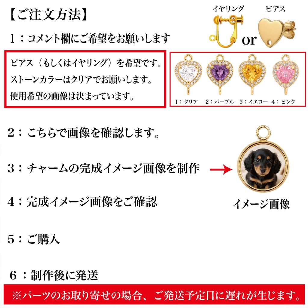 イヤリング ピアス オーダーメイド オーダー オリジナル アクセサリー 推し グッズ ペット 誕生日 記念日 ライブ コンサート ハート ジルコニア 金属アレルギー対応 キャラ イラスト ロゴ ステンレス オシャレ かわいい プレゼント ギフト ガーリー