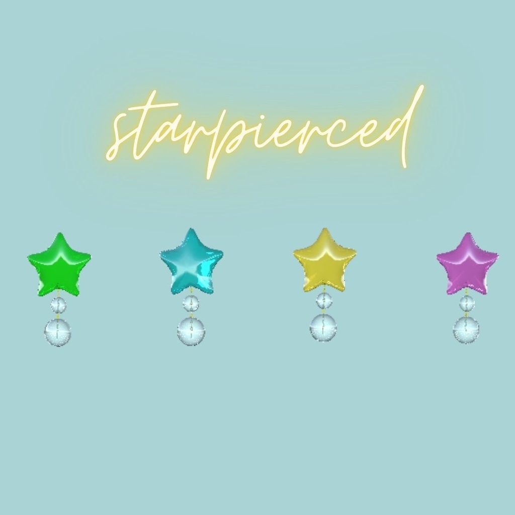 3Ⅾモデル・starピアス 4colorset