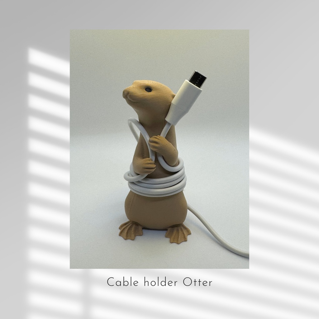 カワウソ　ケーブルホルダー 3Dプリンター品