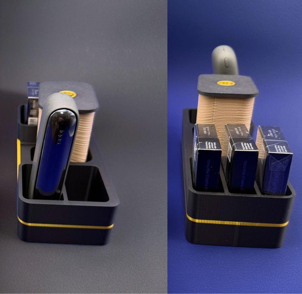 【3Dプリンター用STL】加熱式タバコ オーガナイザー|灰皿・デバイス・スティック収納