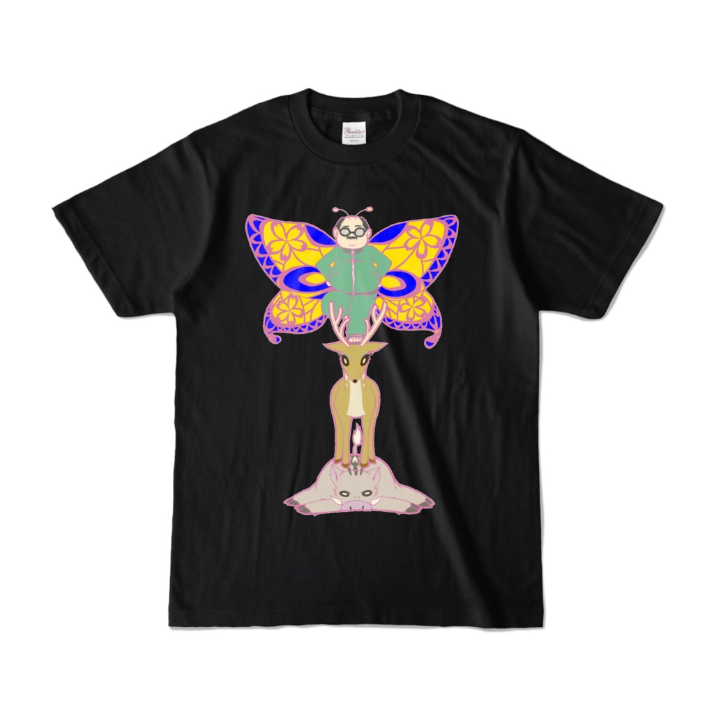 猪鹿蝶(いのしかちょう)Tシャツ①カラーVer. ブラック