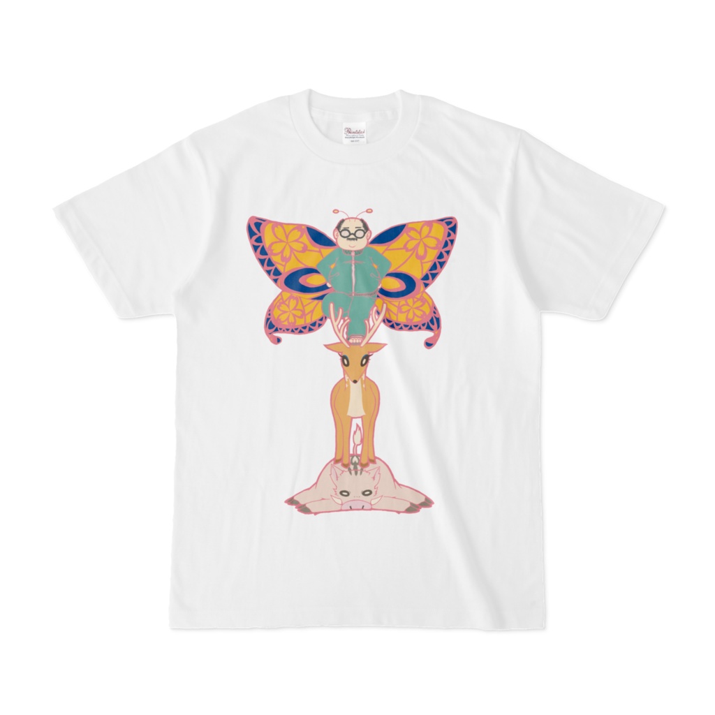 猪鹿蝶(いのしかちょう)Tシャツ①カラーVer.　ホワイト