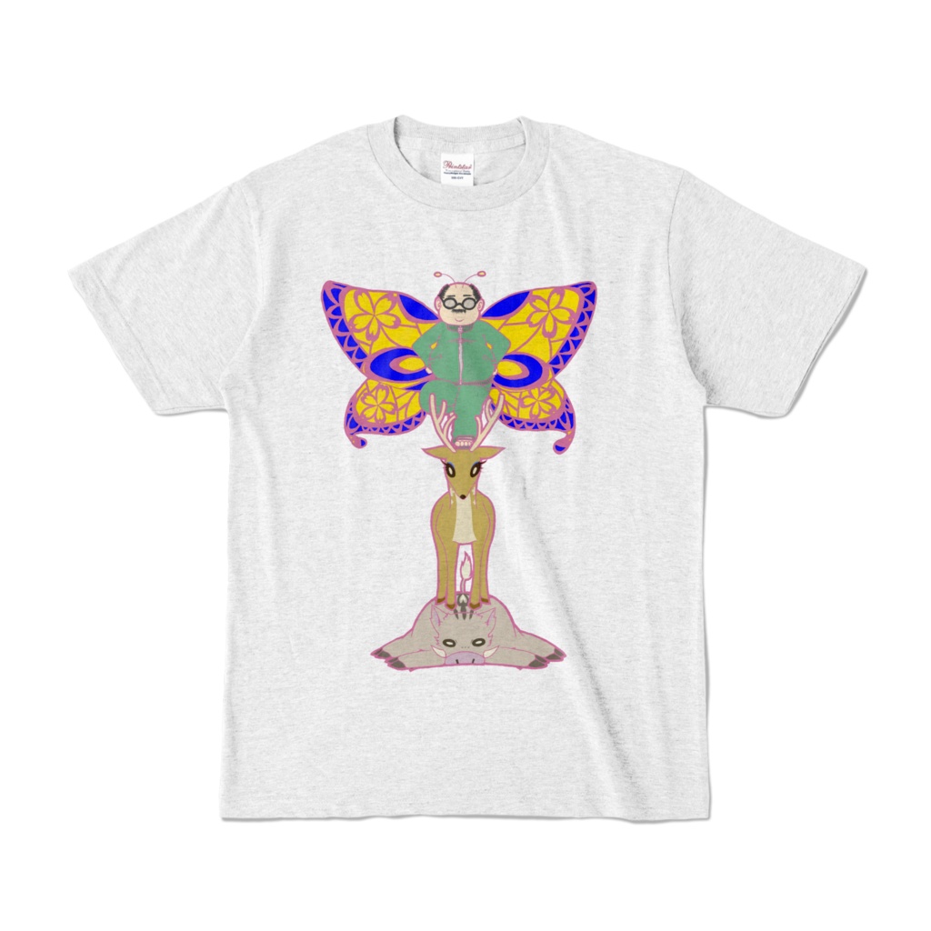 猪鹿蝶(いのしかちょう)Tシャツ①カラーVer. アッシュグレー