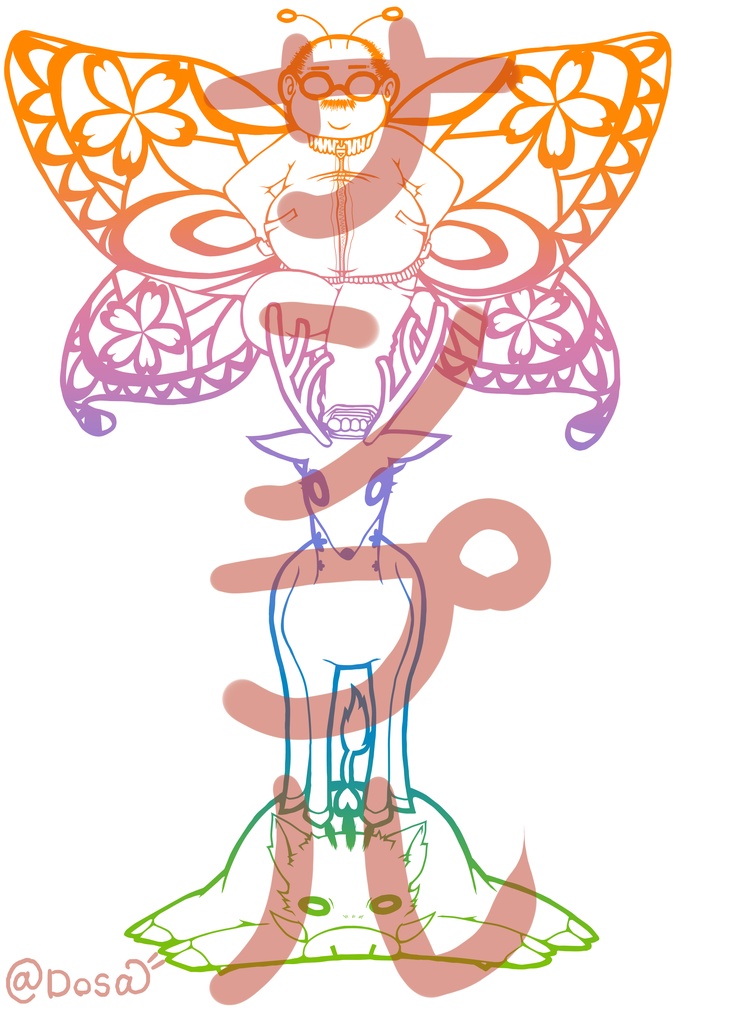 猪鹿蝶(いのしかちょう)Tシャツ① ホワイト