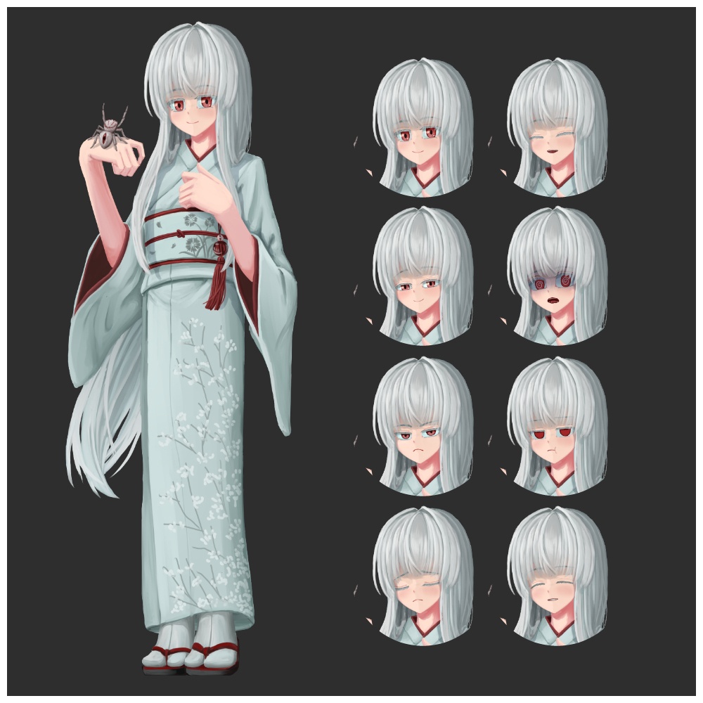 立ち絵素材_17 蜘蛛と戯れる少女