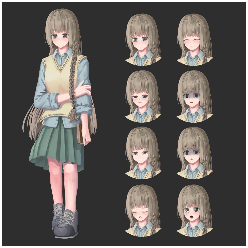 立ち絵素材_18 文学少女