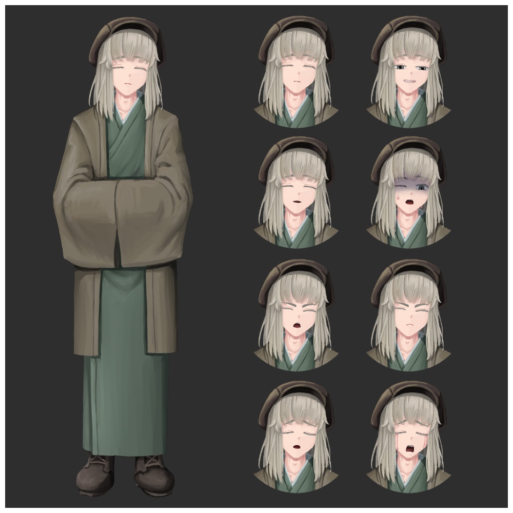 立ち絵素材_25 和服糸目