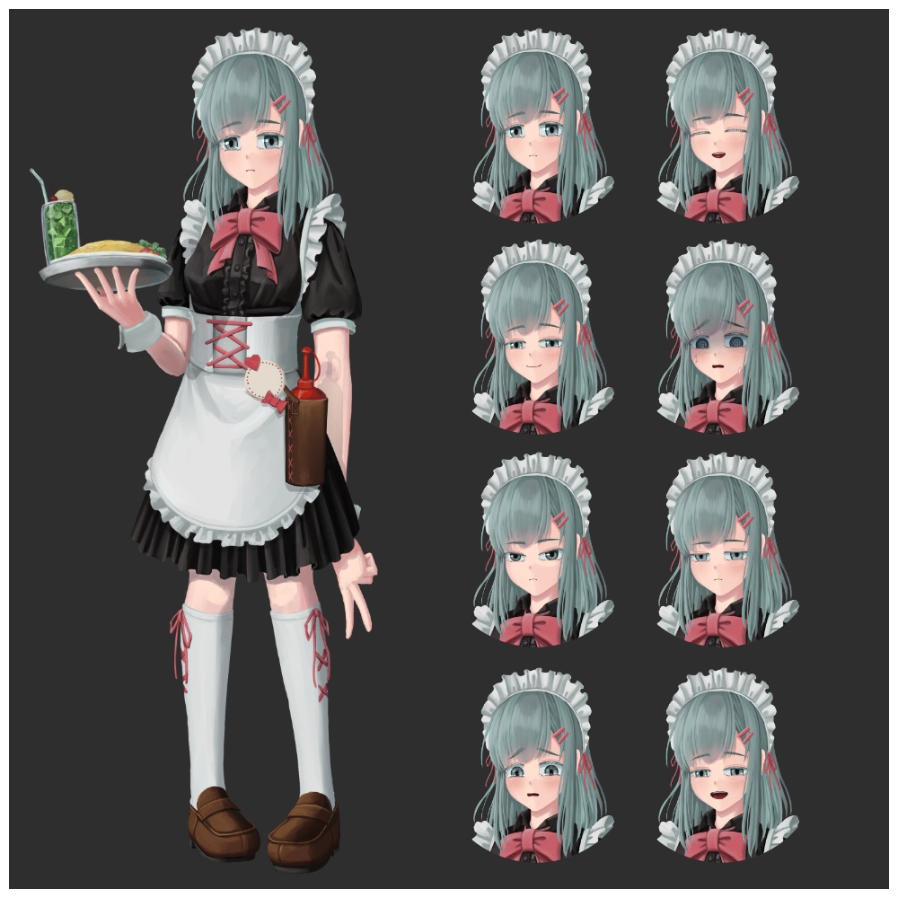 立ち絵素材_28 メイド(喫茶)