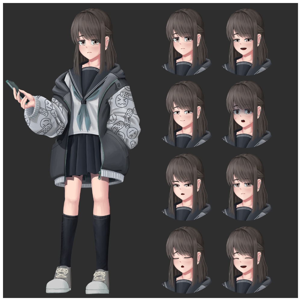 立ち絵素材_30 なんちゃって非行少女