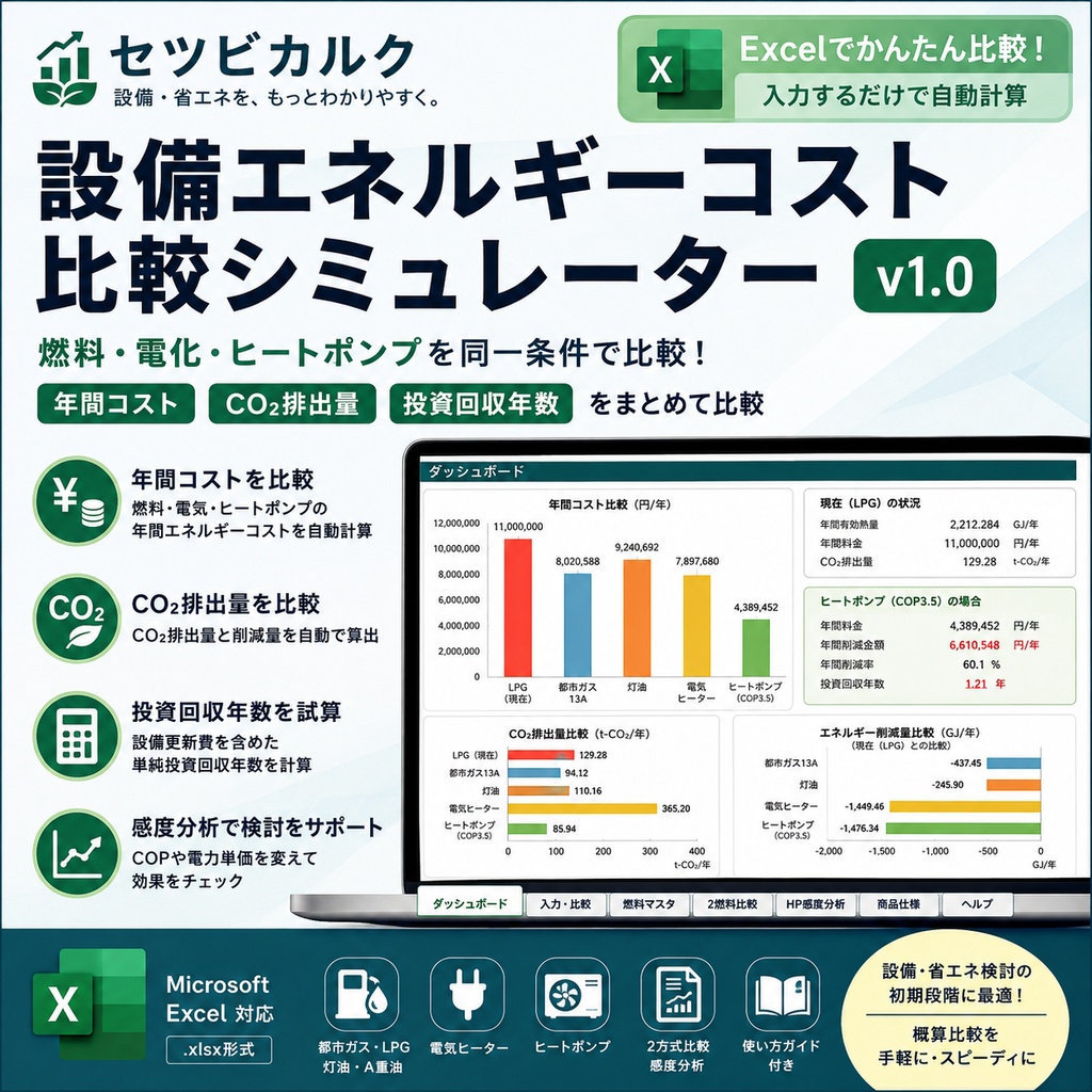 設備エネルギーコスト比較シミュレーター v1.0