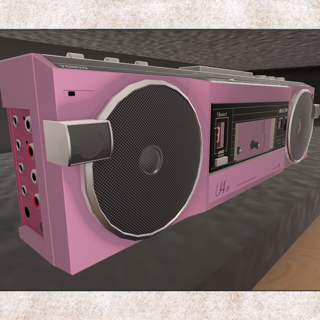 【VRChat】80's ラジカセ&カセットテープ(音楽再生機能付き) / 80's Style Boombox & Cassette Tape with Music Playback Function for VRChat