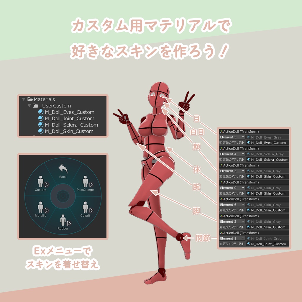 3Dモデル「DrawingActionFigure」【VRChat】