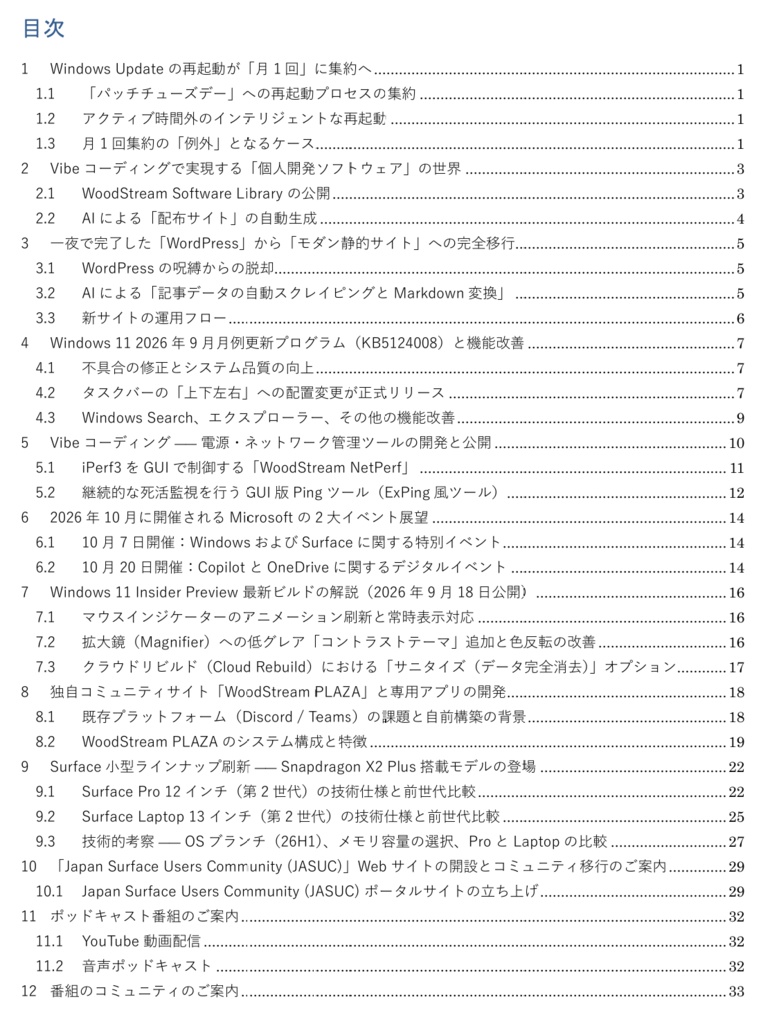 WoodStream Windows Journal 2026年10月号