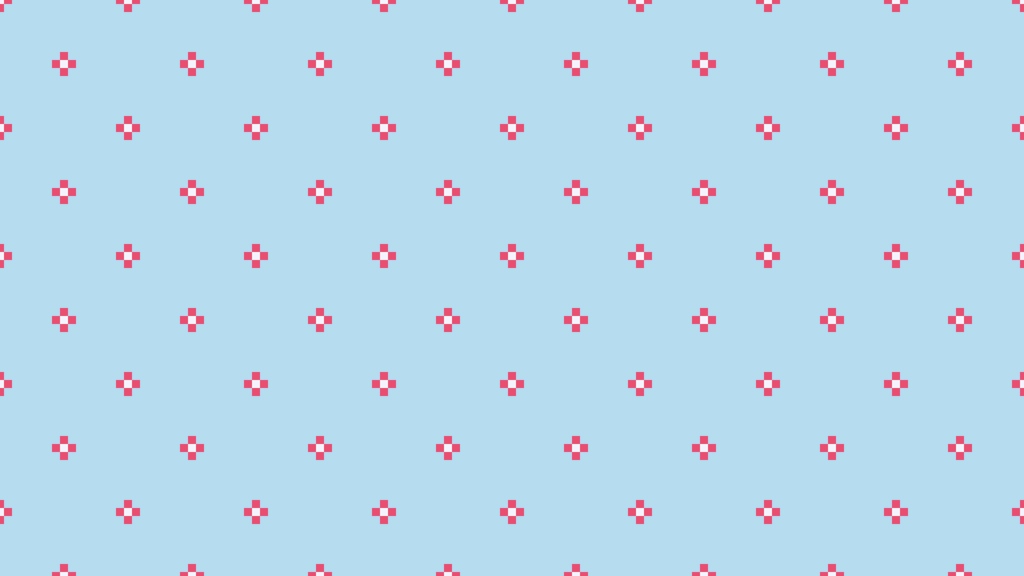 ドット絵 春の花柄 背景 横1280pixelx高さ720pixel