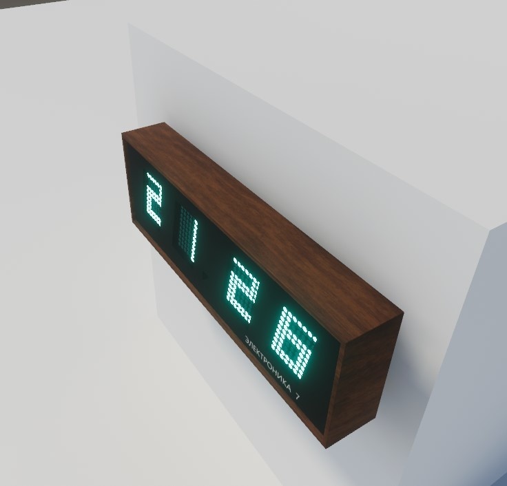 Russian Soviet Digital Clock Electronica 7 for VRChat Worlds and Unity