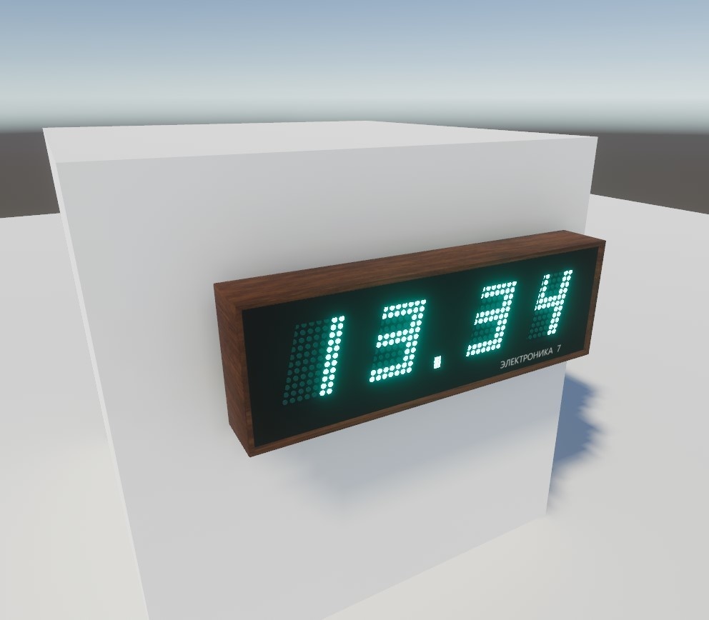 Russian Soviet Digital Clock Electronica 7 for VRChat Worlds and Unity