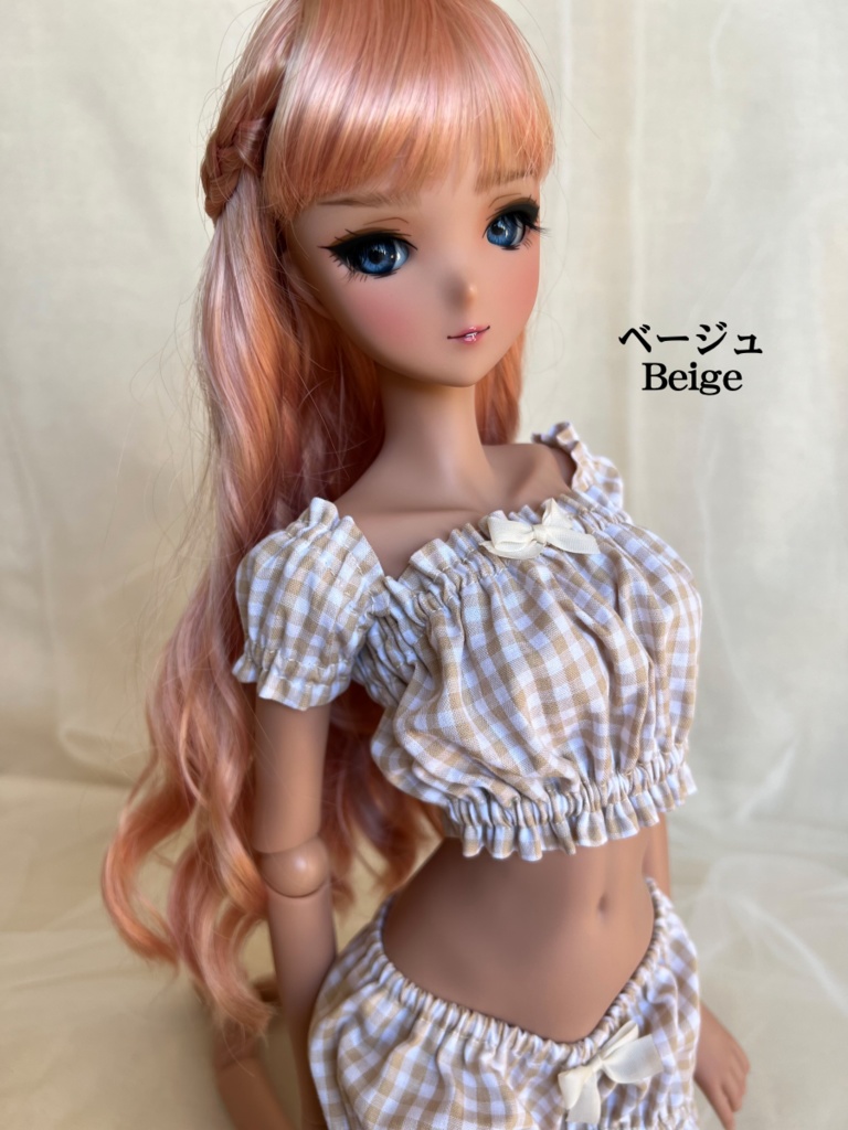 ギンガムチェックルームウェア/Gingham chek Loungewear for SMART DOLL・DD