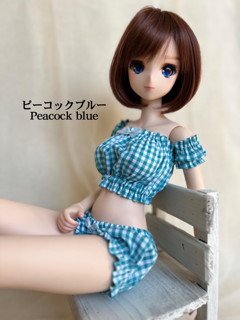ギンガムチェックルームウェア/Gingham chek Loungewear for SMART DOLL・DD