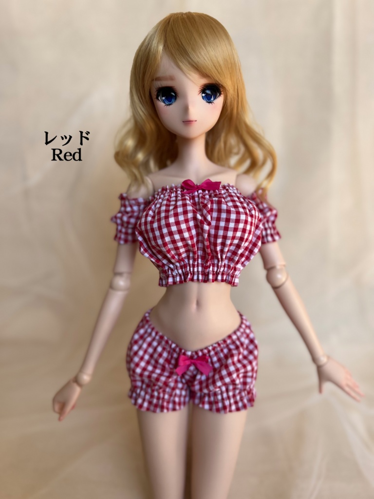 ギンガムチェックルームウェア/Gingham chek Loungewear for SMART DOLL・DD