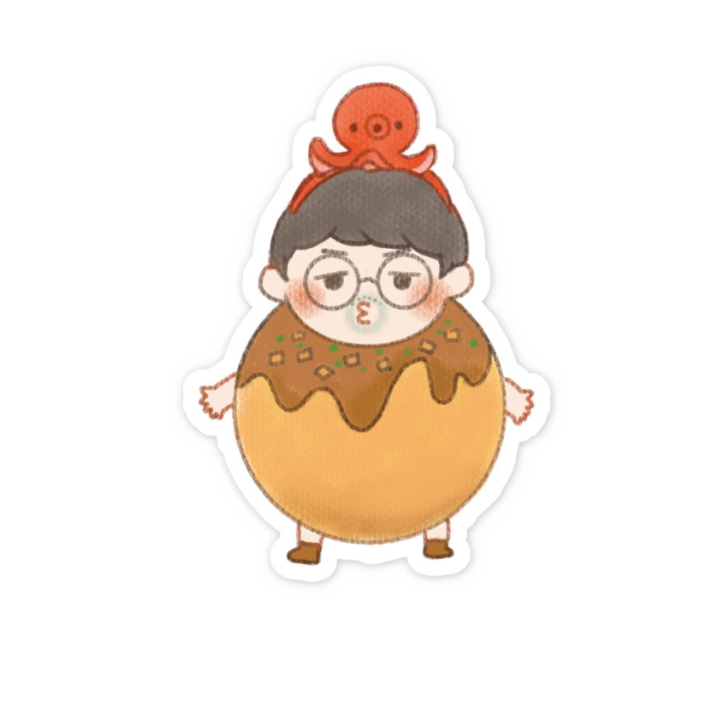 たこ焼きやまけんくんステッカー