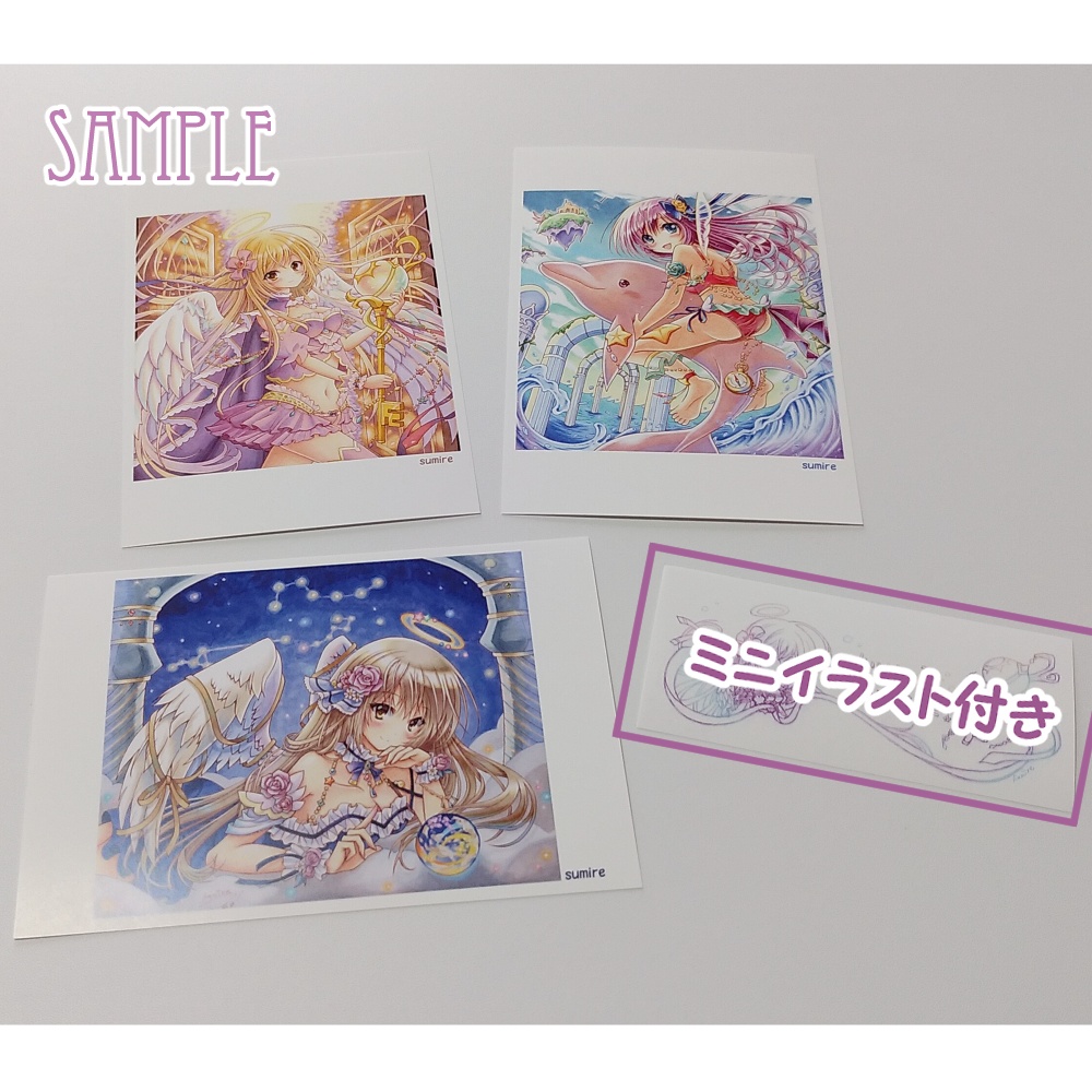 天使 ポストカード 3種/女の子/ファンタジー/オリジナル
