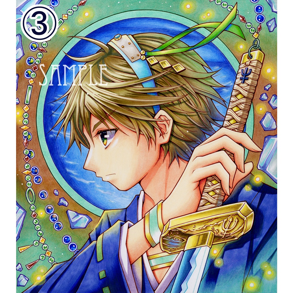 【剣士&学生】男の子 ポストカード 5種 オリジナル